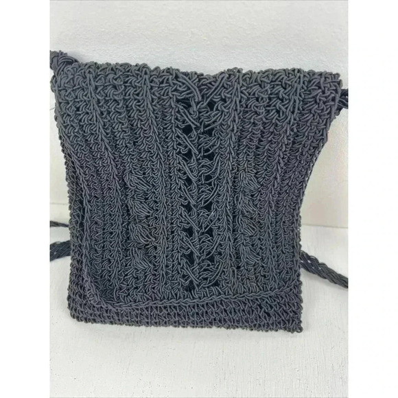 Handmade Aria Black Knitted‎ Cross Body Purse - Picture 7 of 7